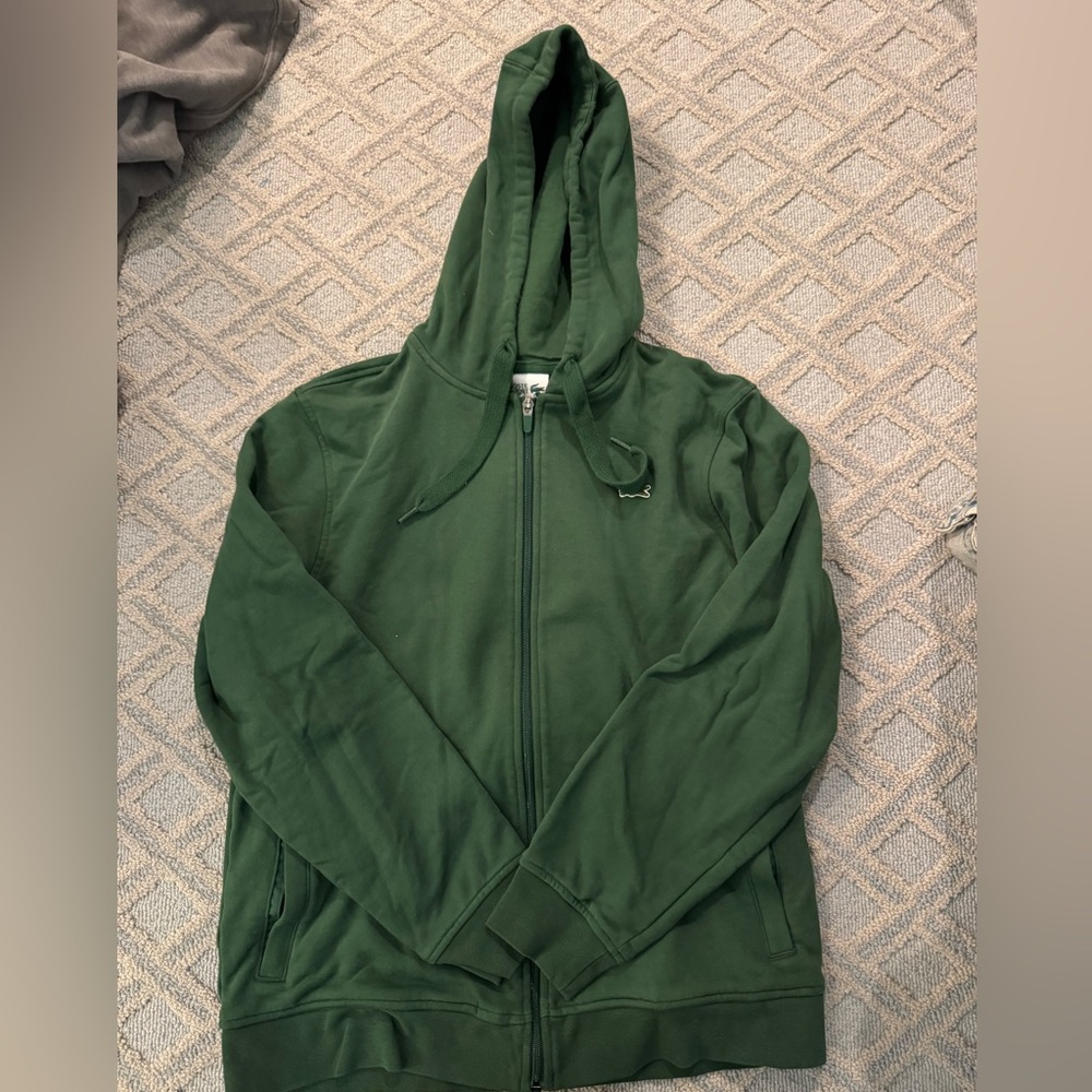 Lacoste Green Zip-Up Hoodie